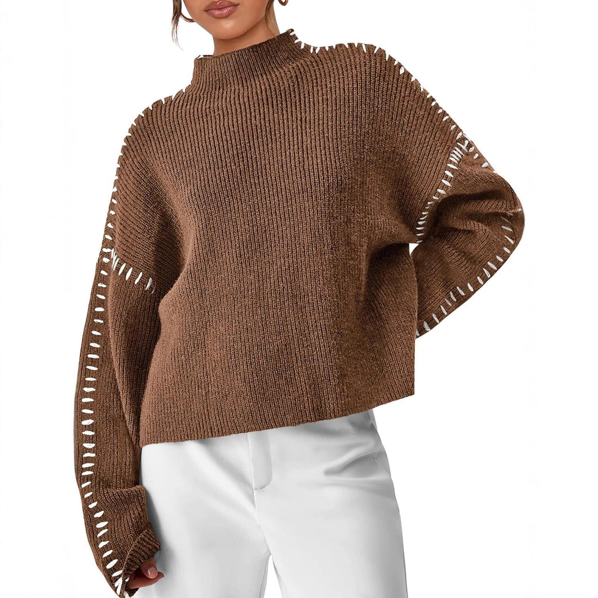 Verity | Women's Oversized Mock Neck Sweater