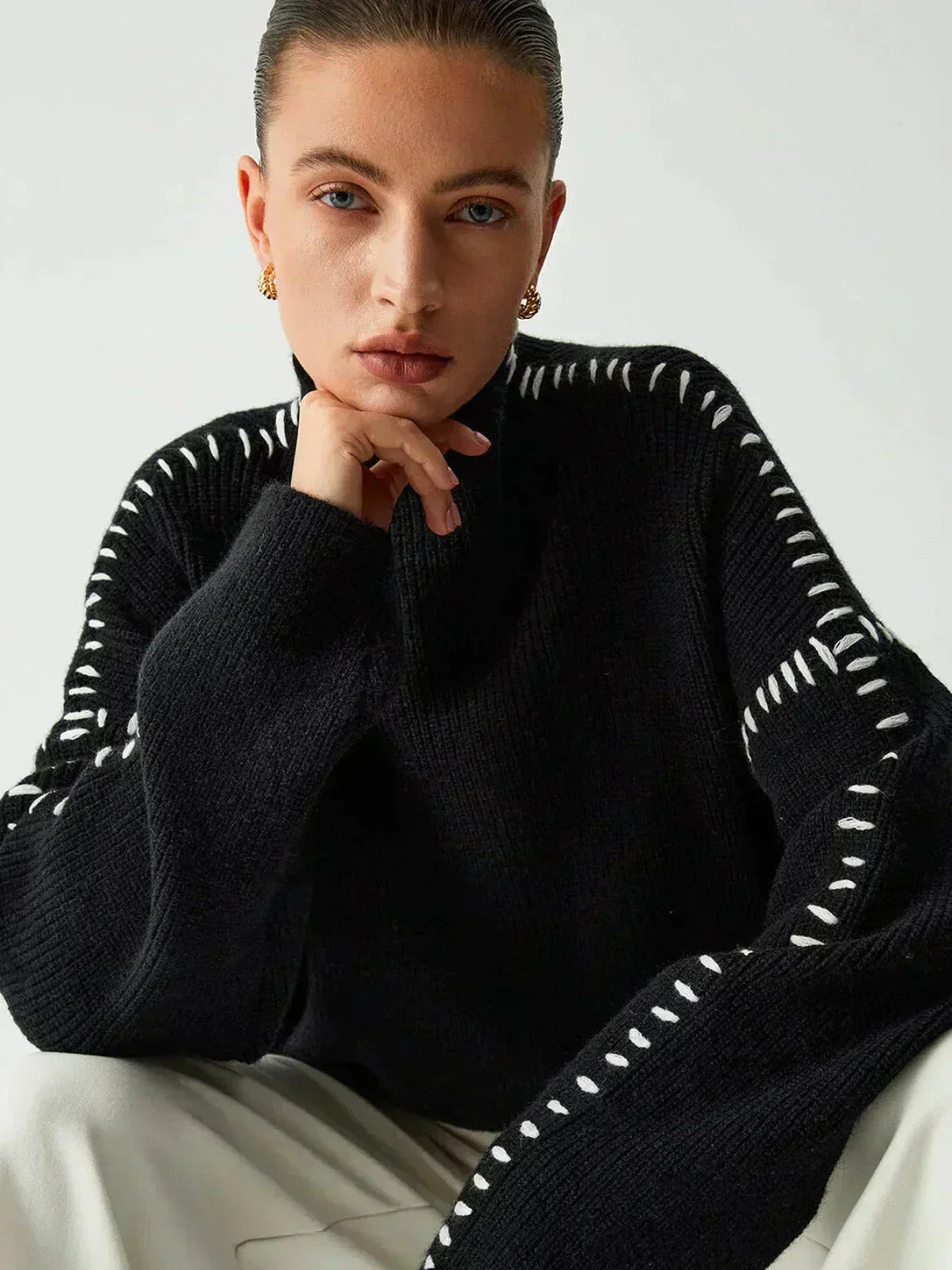 Verity | Women's Oversized Mock Neck Sweater
