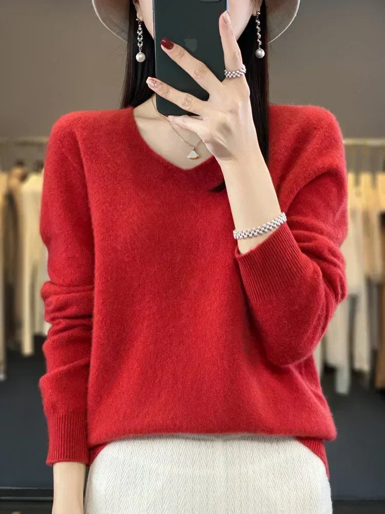 Vespera | Women's Relaxed Fit V-Neck Sweater
