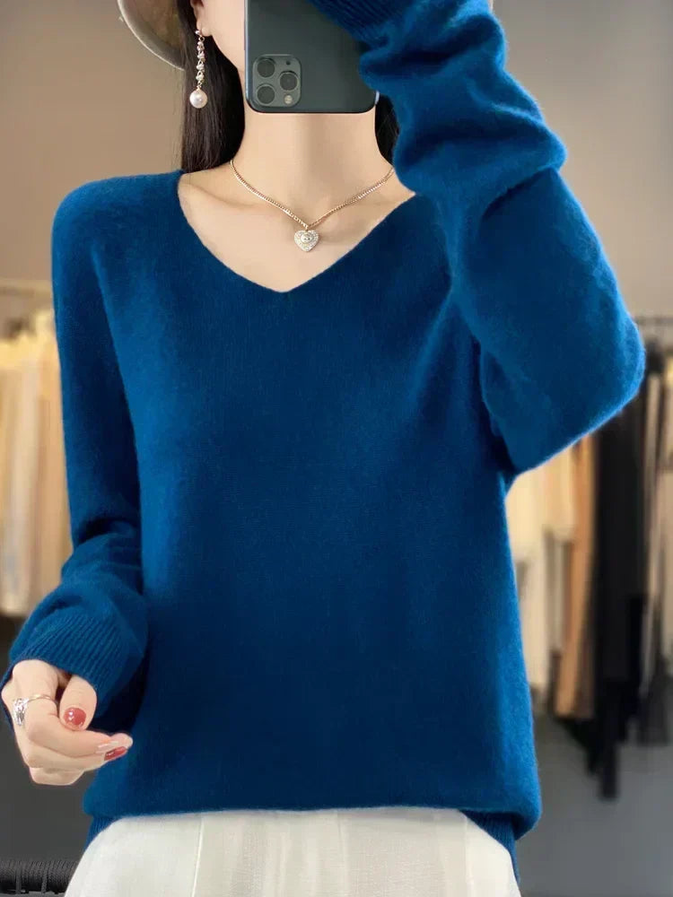 Vespera | Women's Relaxed Fit V-Neck Sweater