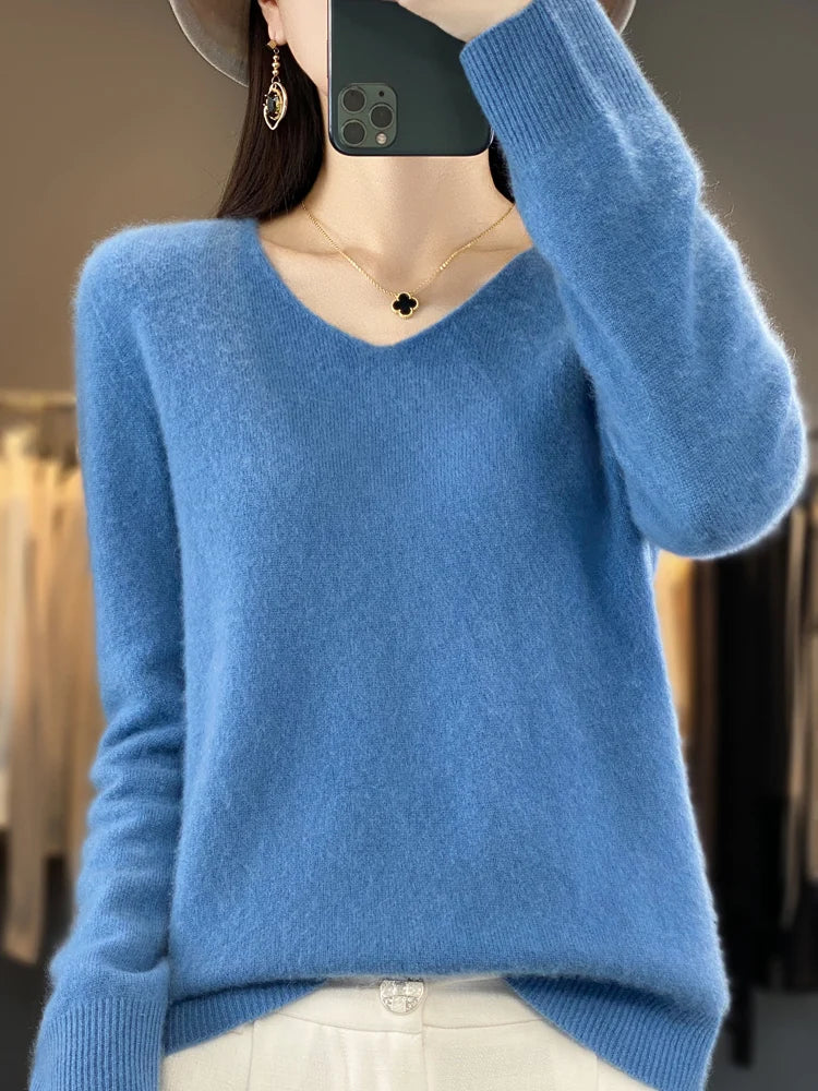 Vespera | Women's Relaxed Fit V-Neck Sweater