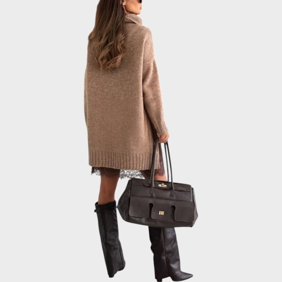 Viorelle | Women's Turtleneck Sweater Dress Set