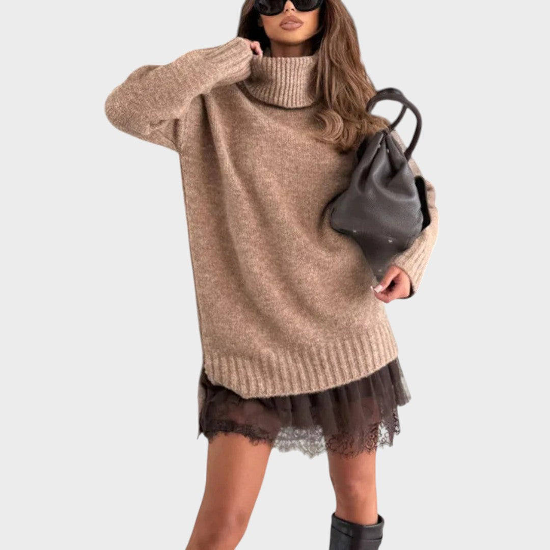 Viorelle | Women's Turtleneck Sweater Dress Set