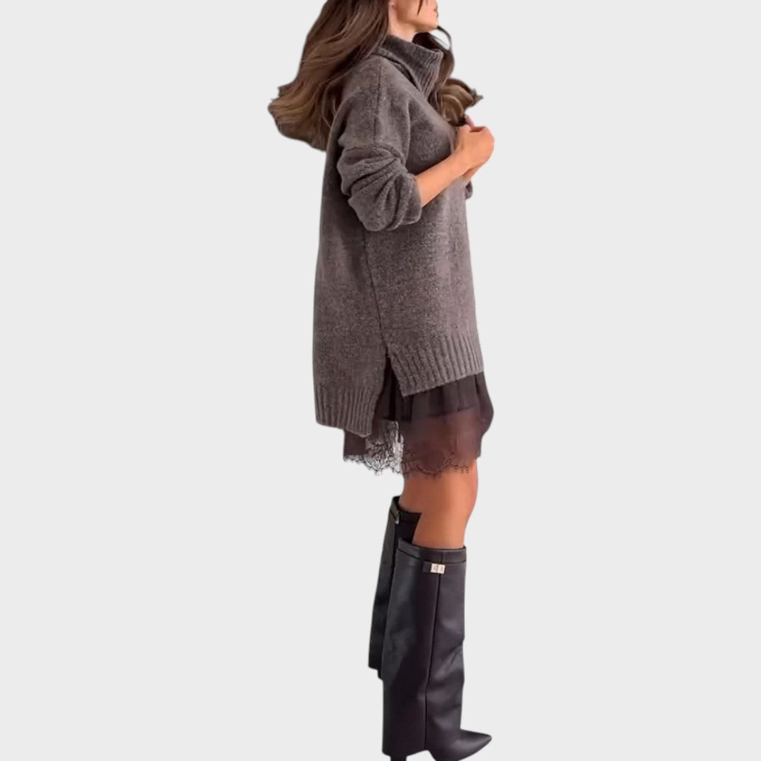 Viorelle | Women's Turtleneck Sweater Dress Set