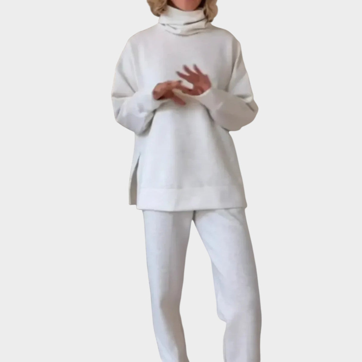 Vornara | Women's Loungewear Set Turtleneck & Wide Leg Pants