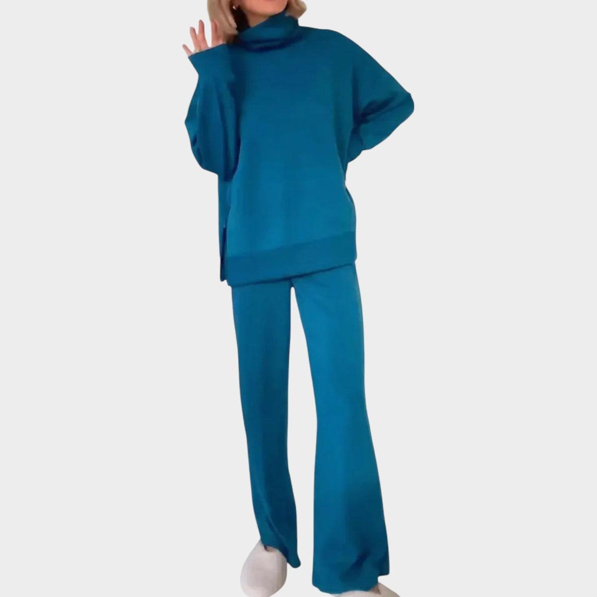 Vornara | Women's Loungewear Set Turtleneck & Wide Leg Pants