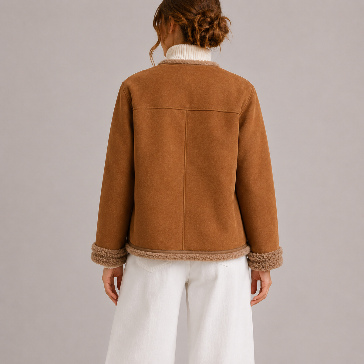 Vornelle | Women's Faux Suede Shearling Jacket
