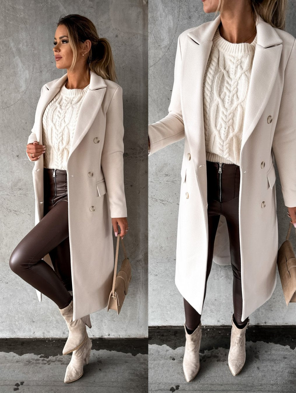Vorrinda | Women's Double-Breasted Long Coat