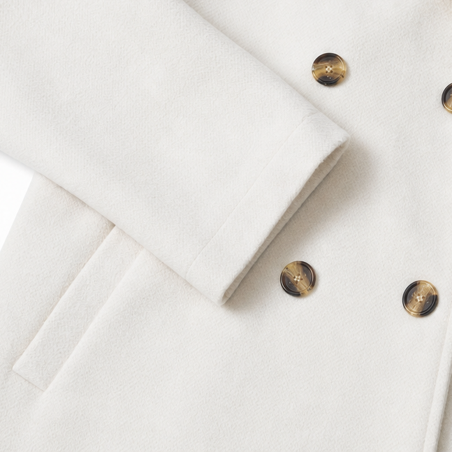 Vossara | Women's Winter Coat Double-Breasted Peacoat