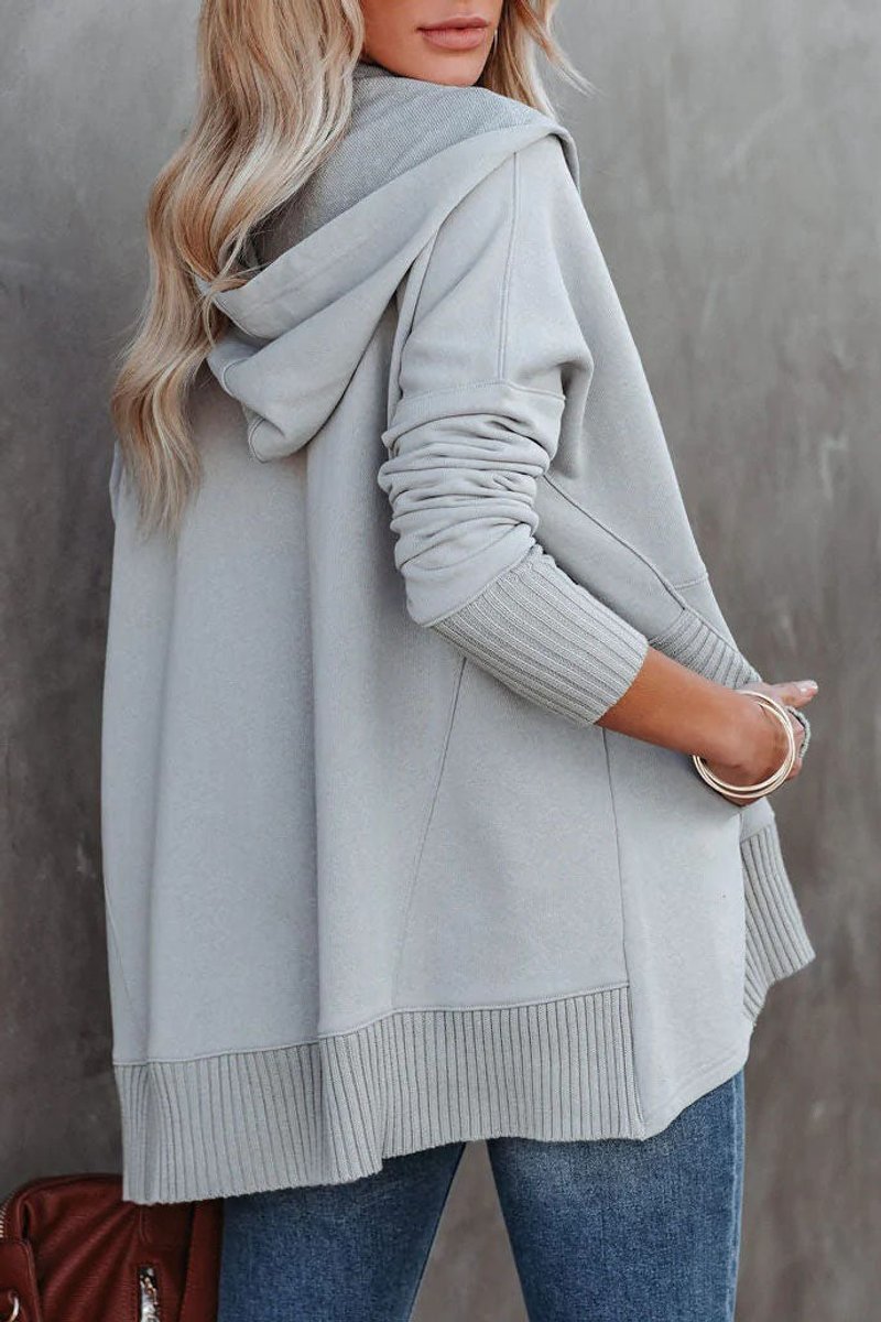 Effortless Oversized Henley Pullover Hoodie