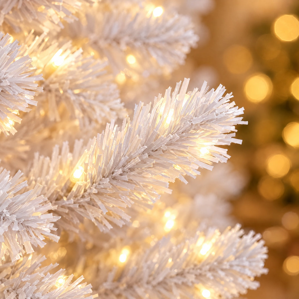 White Pencil Christmas Tree 4ft, 5ft, 6ft – Slim Artificial Tree, Optional Lights