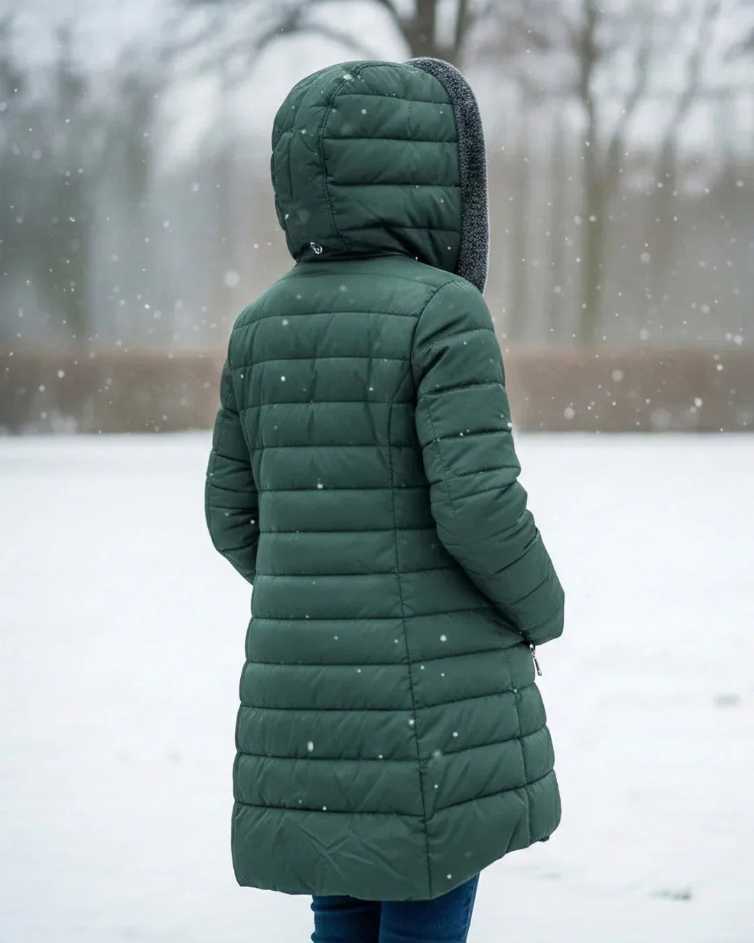 Rosalie | Women’s Sherpa-Lined Hooded Long Puffer Jacket