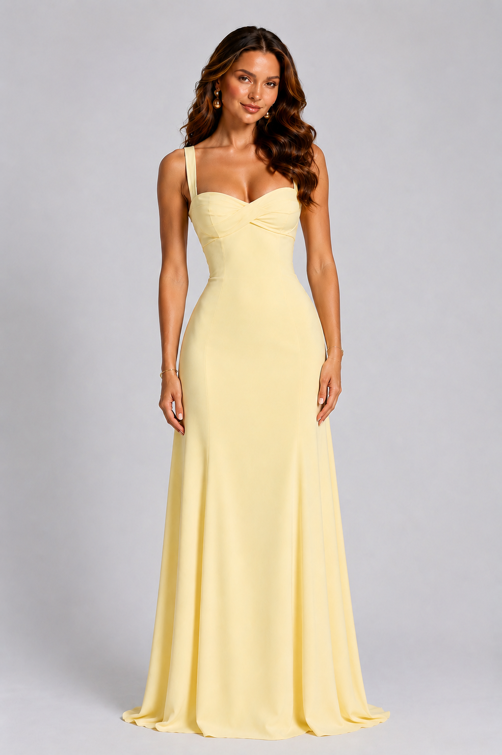 Women's Chiffon Maxi Dress Sweetheart Lace-Up Back Wedding Evening Formal