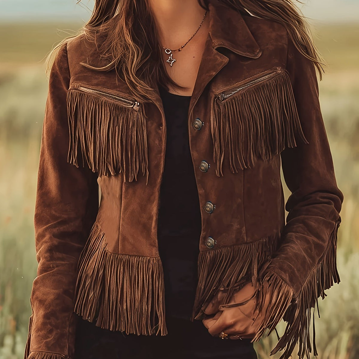 Wrenova | Women's Fringe Western Jacket