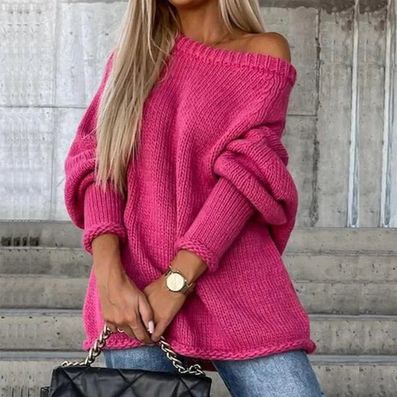 Wrenova | Women's Off-Shoulder Oversized Knit Sweater