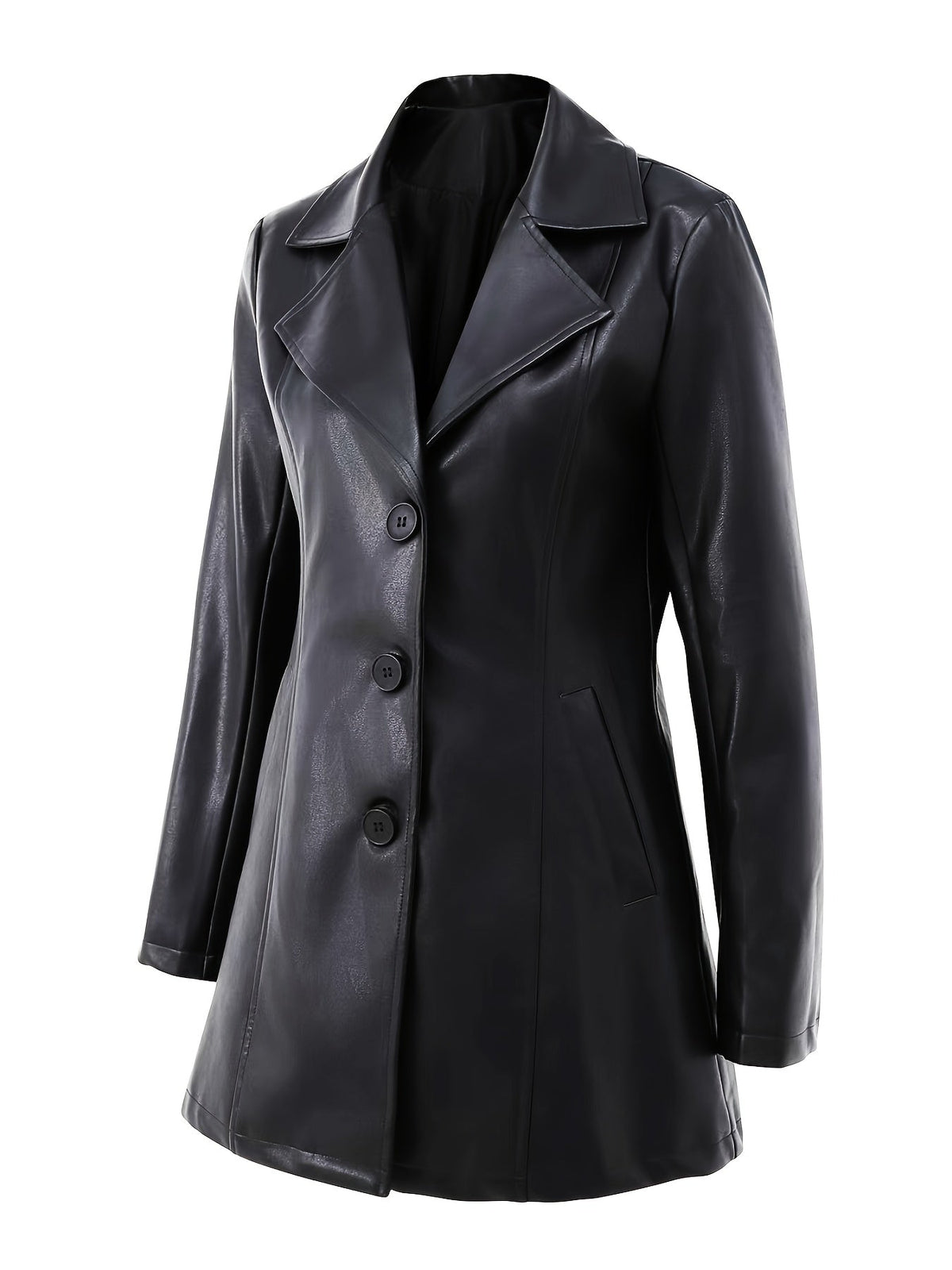 Zelivra | Women's Slim Fit Leather Trench Coat
