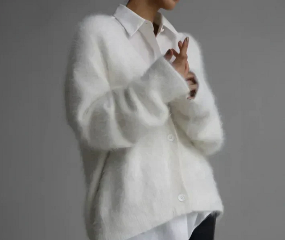 Zelvara | Women's Oversized Fuzzy Cardigan Sweater