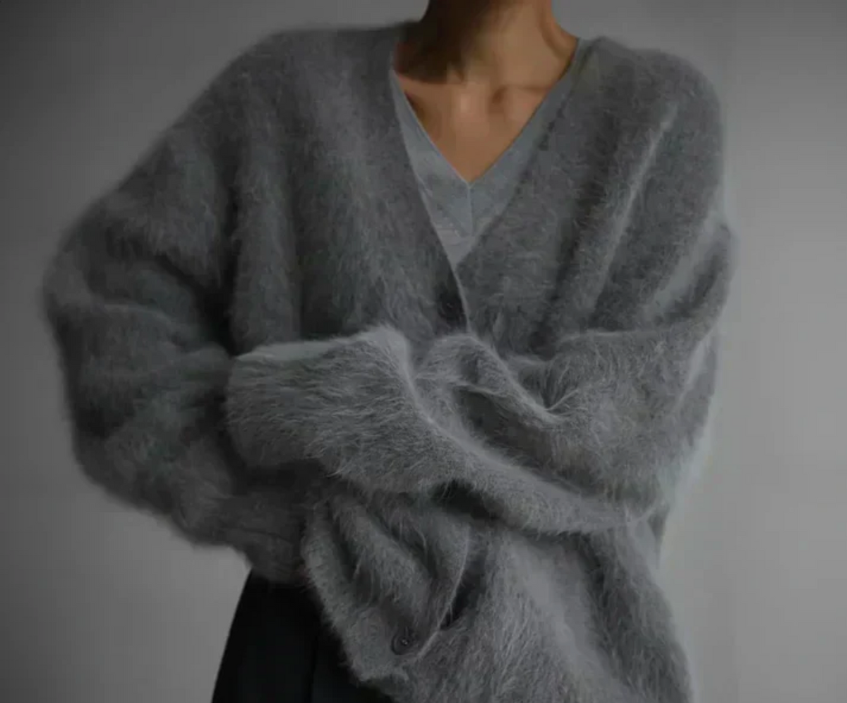 Zelvara | Women's Oversized Fuzzy Cardigan Sweater