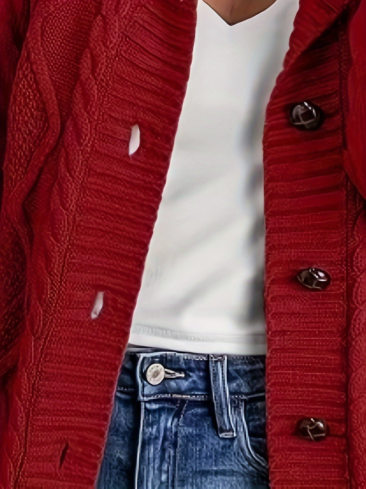Zolvara | Women's Hooded Cable Knit Cardigan