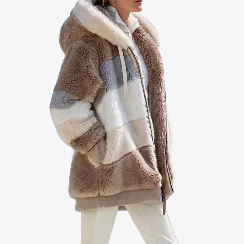 Zolvenne | Women's Hooded Sherpa Puffer Jacket